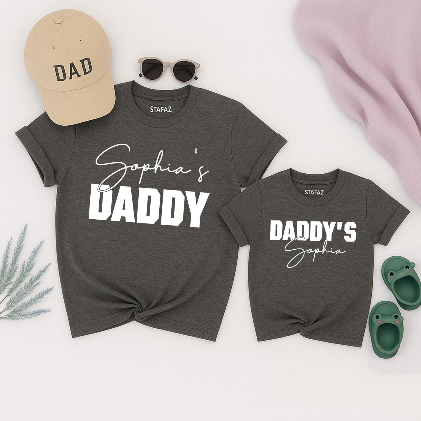 Daddy & Girl Matching Shirts, Custom Father's Day Gift, Personalized Dad Daughter Tee, Dad and Girl Outfit, Cotton