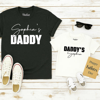 Daddy & Girl Matching Shirts, Custom Father's Day Gift, Personalized Dad Daughter Tee, Dad and Girl Outfit, Cotton