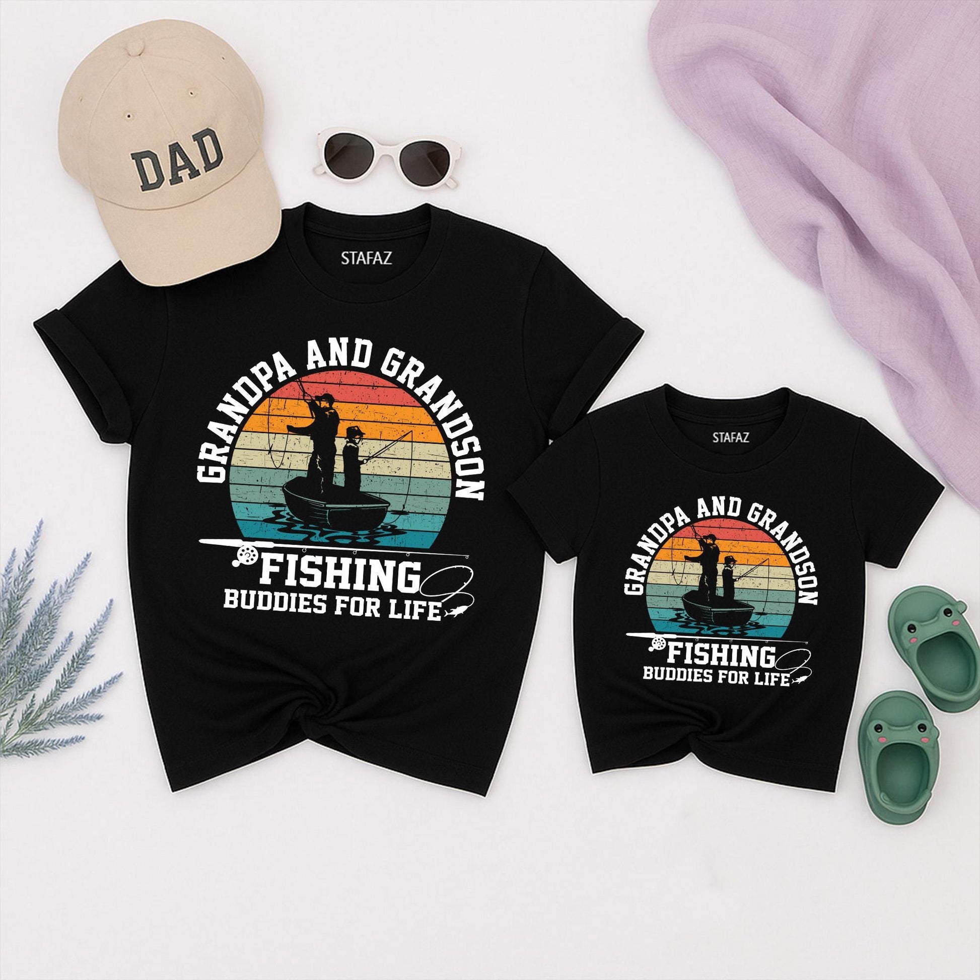 Grandpa and Grandson Fishing Buddies for Life Matching Shirt, Fathers Day Gift for Grandpa, Fishing Grandpa Tee, Reel Cool Duo