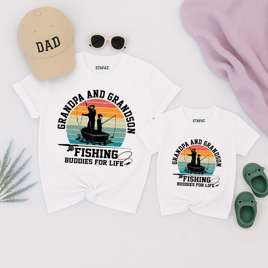 Grandpa and Grandson Fishing Buddies for Life Matching Shirt, Fathers Day Gift for Grandpa, Fishing Grandpa Tee, Reel Cool Duo