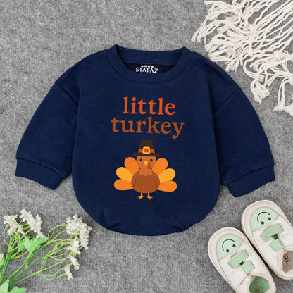 Little Turkey First Thanksgiving Romper Gift Set, Cute Pilgrim Turkey Outfit for Baby's First Fall Celebration, Coming Home Outfit,  Thankful  (138 chars)