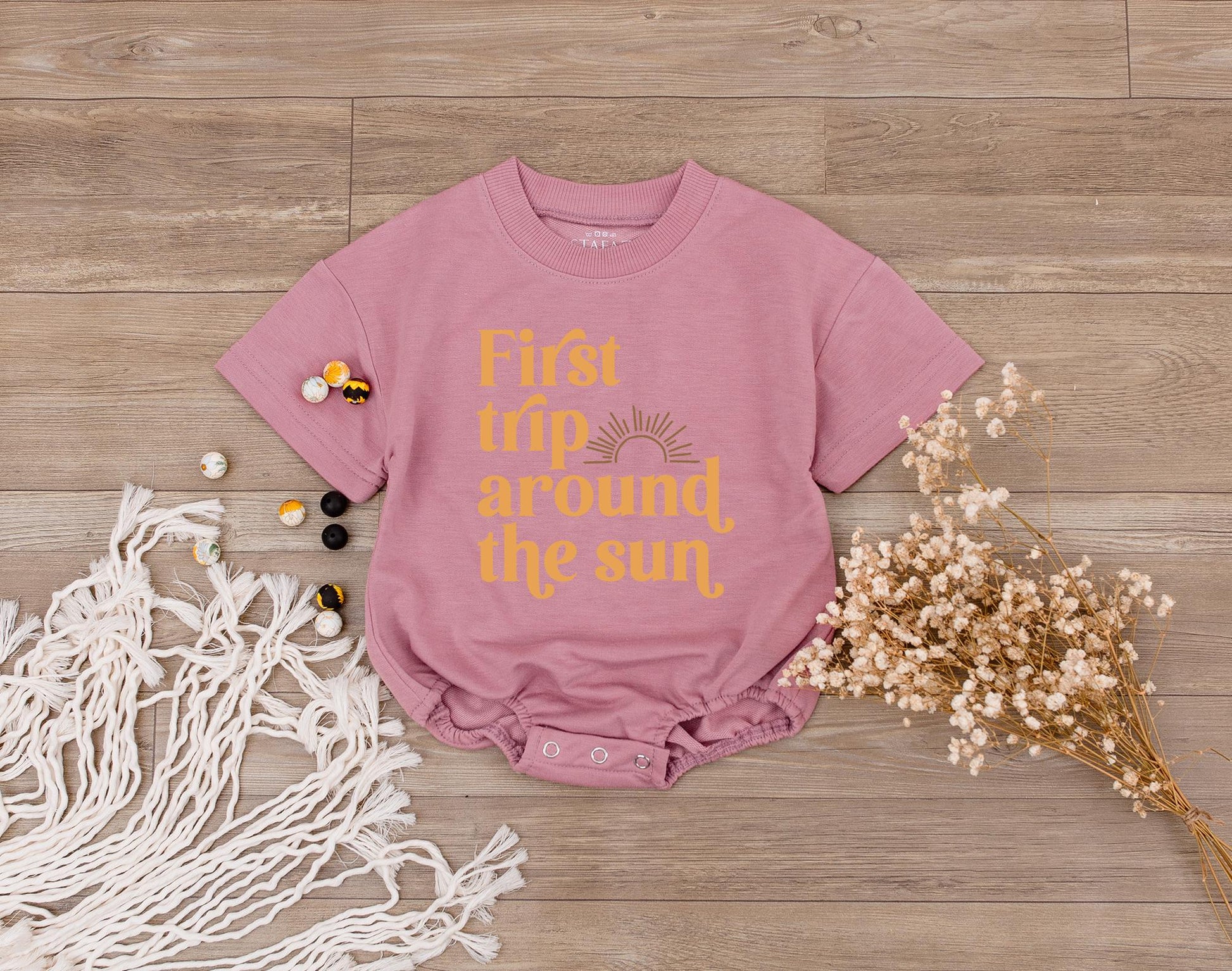 Sunshine First Birthday Trip Around The Sun Shirt Matching Family Outfits Groovy Vibes Baby Bodysuit Mommy and Me