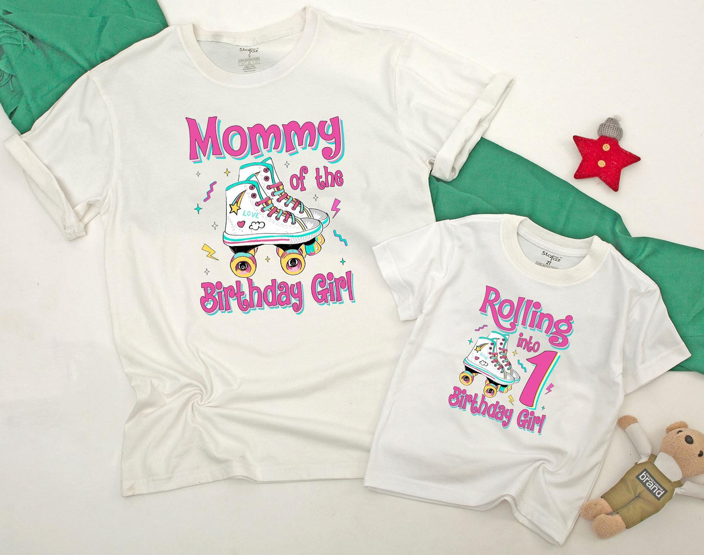 Personalized Rolling Into Birthday Girl Roller Skate Shirt Baby Girl Matching Family Outfits