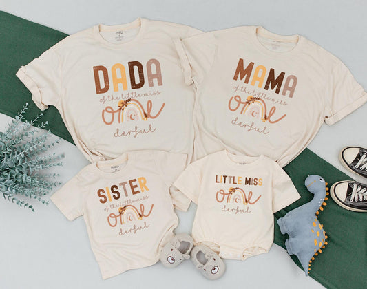 ONEderful First Birthday Matching Family Shirts Isn’t She Onederful Boho Rainbow Party Outfit