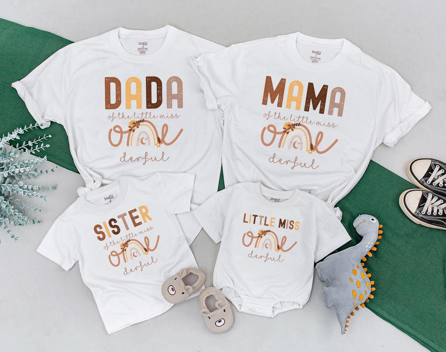 ONEderful First Birthday Matching Family Shirts Isn’t She Onederful Boho Rainbow Party Outfit