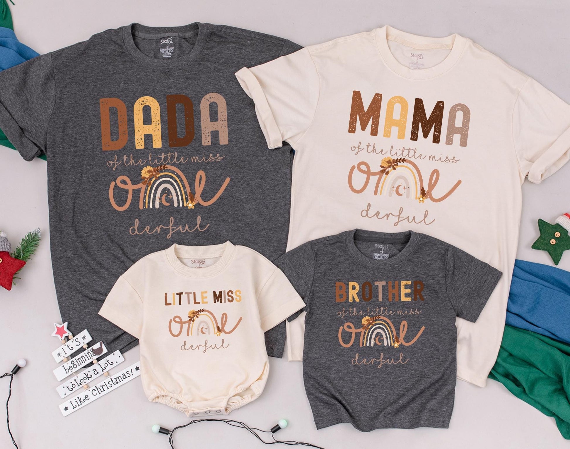 ONEderful First Birthday Matching Family Shirts Isn’t She Onederful Boho Rainbow Party Outfit