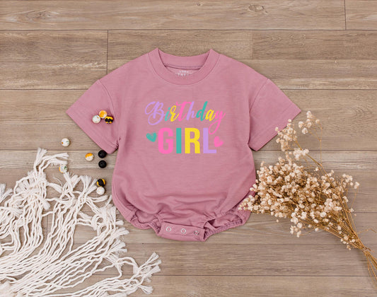 Vibrant Colorful Birthday Girl Family Matching Shirts Mom Dad Kids Fun Celebration Party Outfit Soft Comfortable Cotton Tee Gift Idea
