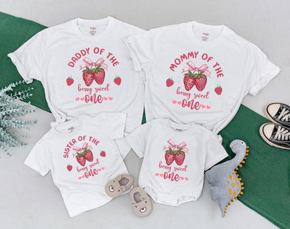 Berry First Birthday Family Matching Strawberry 1st Birthday Outfit Mommy and Me Mama Daddy Sweet One Outfit