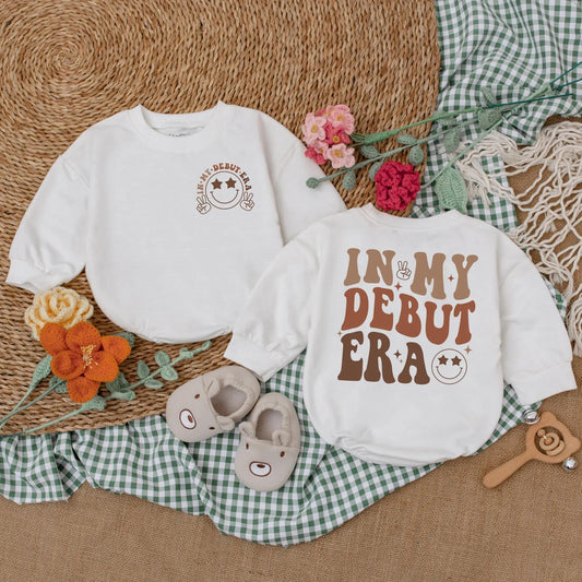 In My Debut Era Baby Romper Newborn Bodysuit Coming Home Outfit Gender Neutral Soft Baby Announcement Pregnancy Reveal Shower Gift