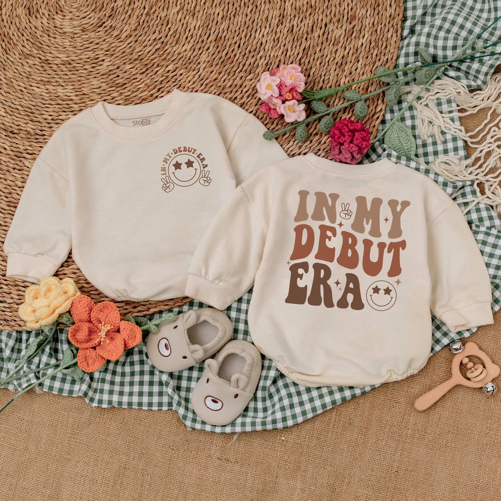 In My Debut Era Baby Romper Newborn Bodysuit Coming Home Outfit Gender Neutral Soft Baby Announcement Pregnancy Reveal Shower Gift