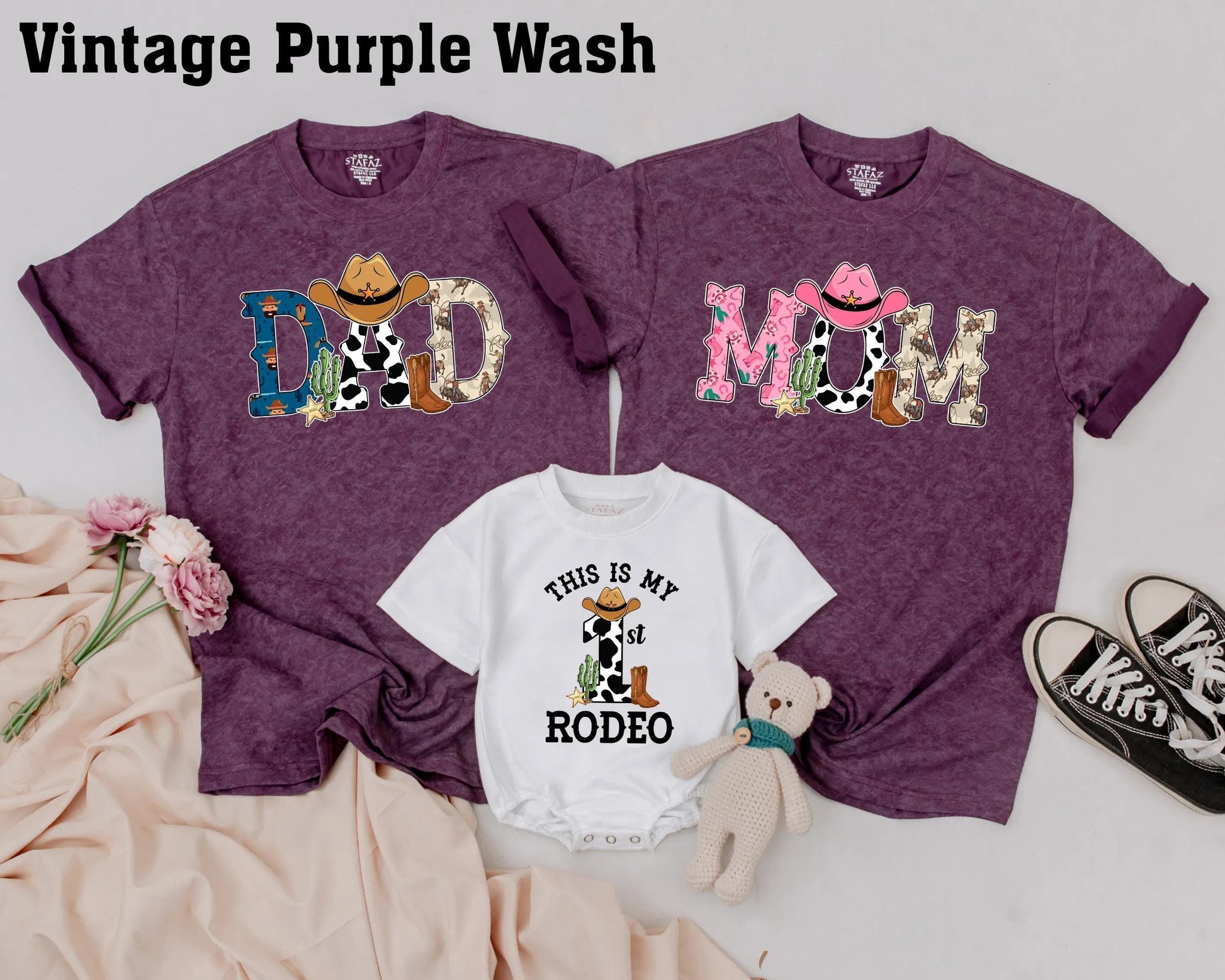 My First Rodeo Shirt Custom Cowboy 1st Birthday Outfit for Boys & Girls Matching Family Western Party
