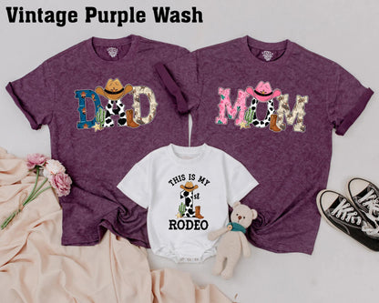 My First Rodeo Shirt Custom Cowboy 1st Birthday Outfit for Boys & Girls Matching Family Western Party