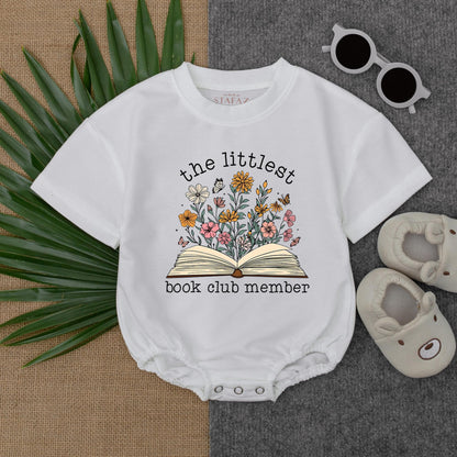 Littlest Book Club Member Floral Romper Baby Reading Outfit Adorable Book Lover Gift Baby Shower Essential Cotton Comfort