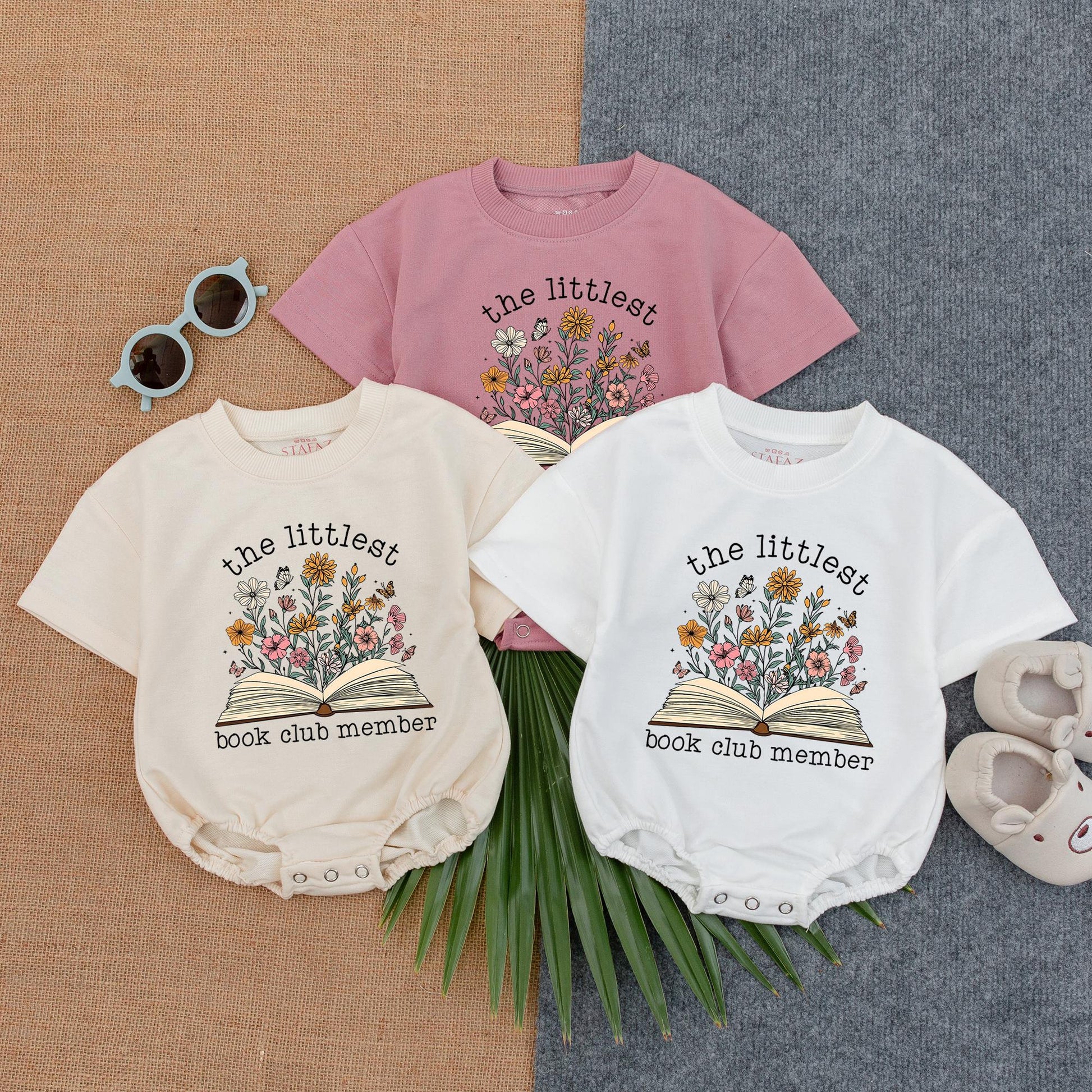 Littlest Book Club Member Floral Romper Baby Reading Outfit Adorable Book Lover Gift Baby Shower Essential Cotton Comfort