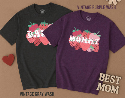 Strawberry Sweet One First Birthday Family Matching T-shirt Mommy and Me Daddy Outfit Berry First Birthday Party Mama 1st Birthday Shirt