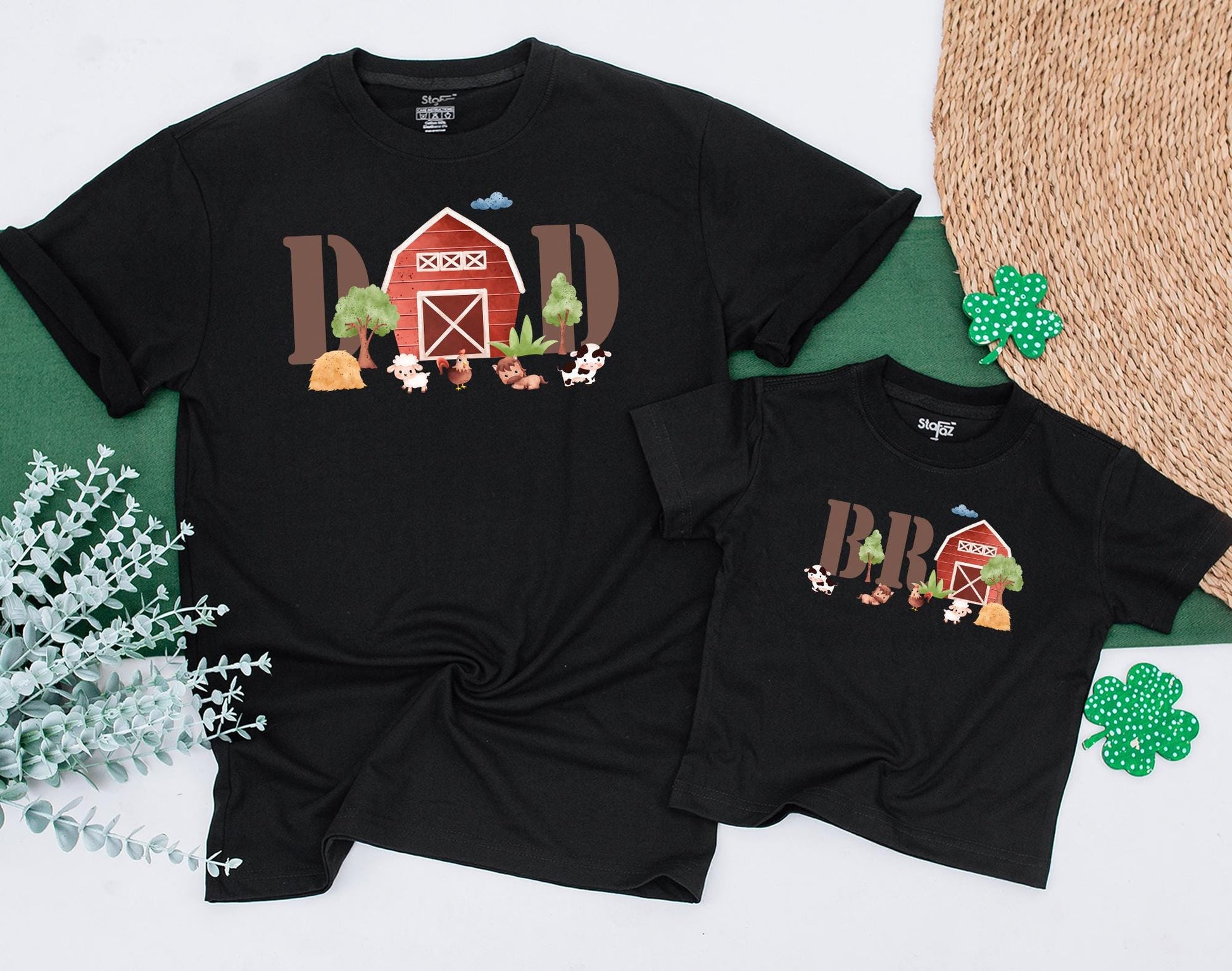 Farm Theme First Birthday Shirt for Boys & Girls Boho Cow Barn Party Matching Family Outfits Toddler Kid Birthday Tee