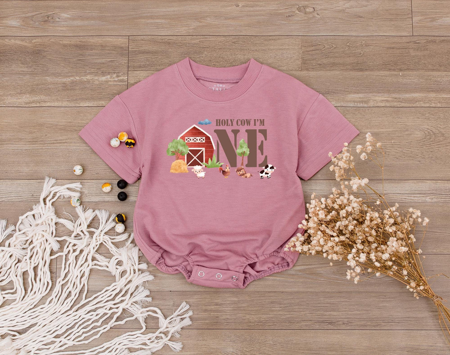 Farm Theme First Birthday Shirt for Boys & Girls Boho Cow Barn Party Matching Family Outfits Toddler Kid Birthday Tee