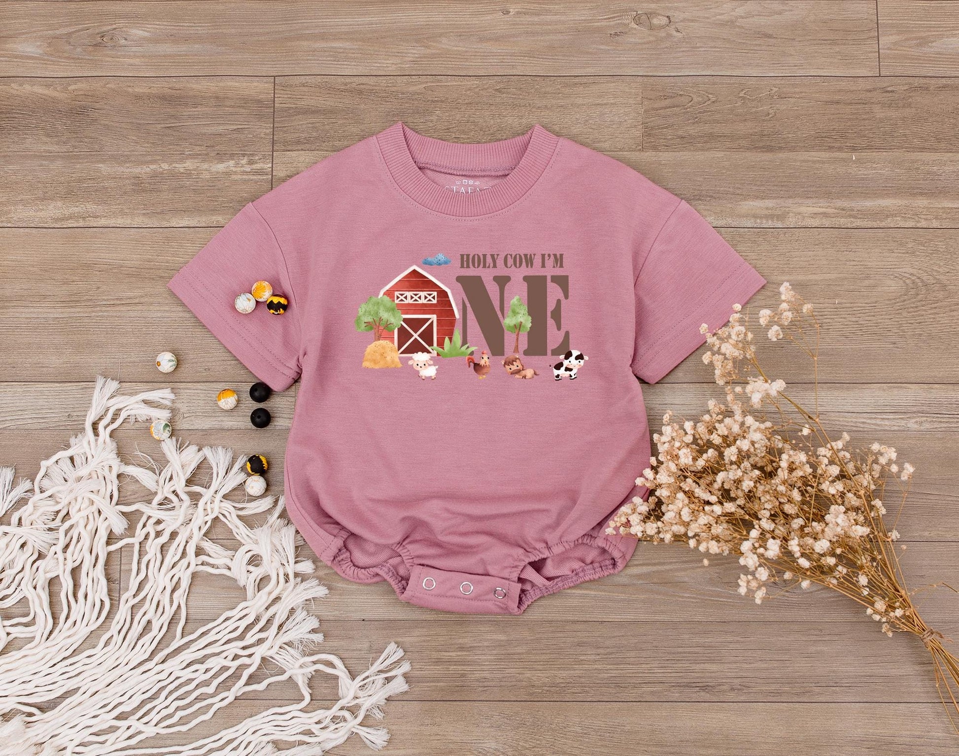 Farm Theme First Birthday Shirt for Boys & Girls Boho Cow Barn Party Matching Family Outfits Toddler Kid Birthday Tee