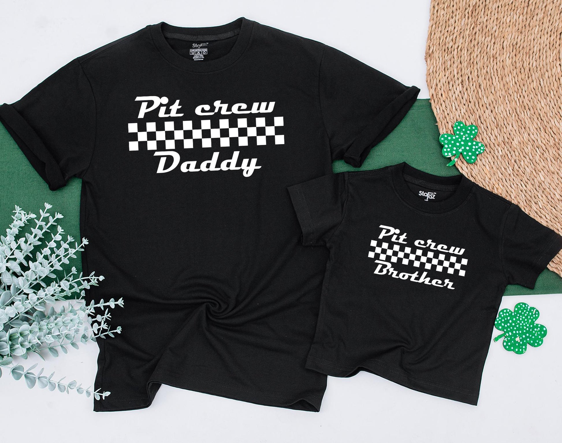 Fast One Race Car Family Matching Birthday Shirt 1st Birthday Boy Fast 1 Pit Crew Party Outfit Soft Cotton Tee