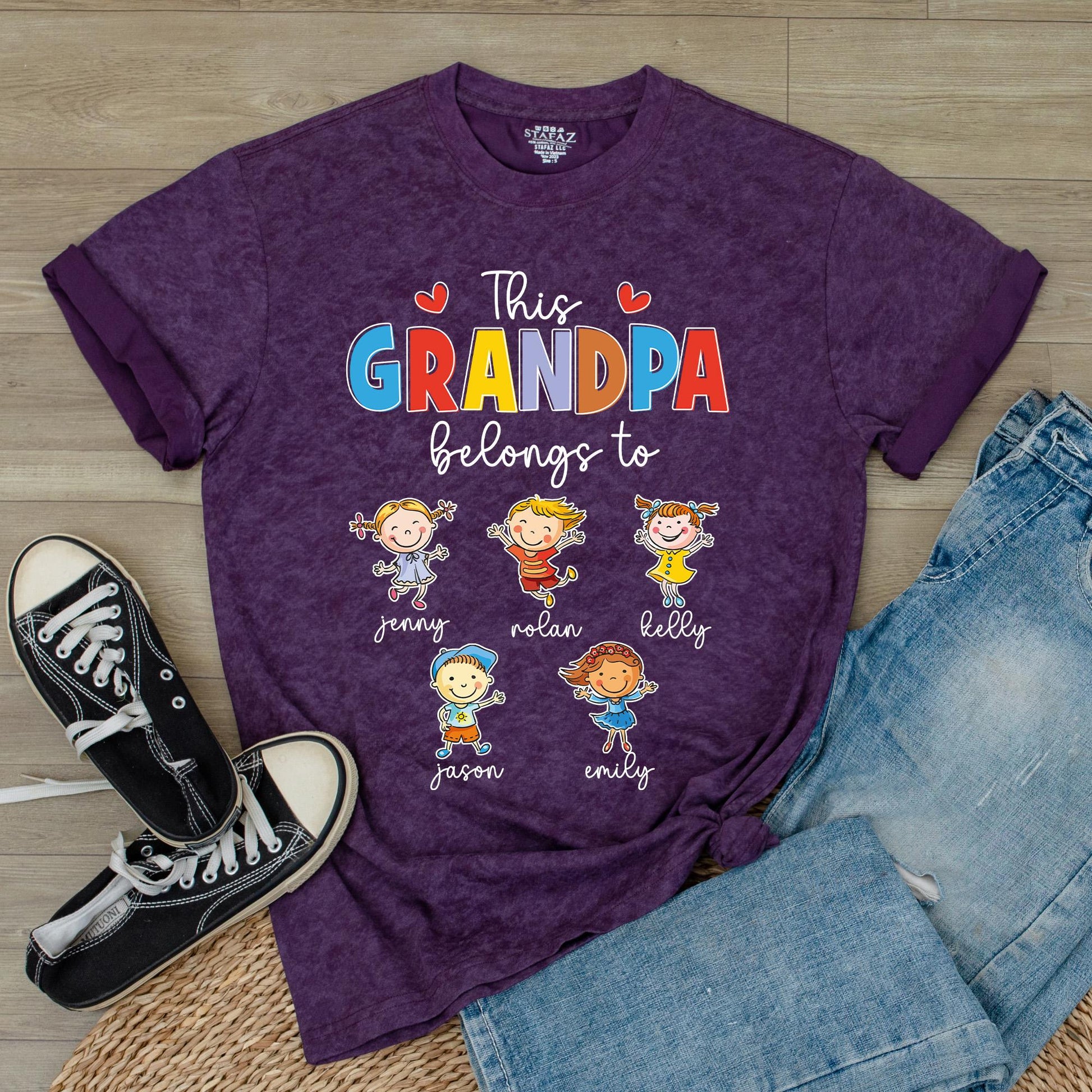Custom Grandpa Shirt Best Grandpa Ever Belongs To Grandchild Name Tee Father's Day Gift