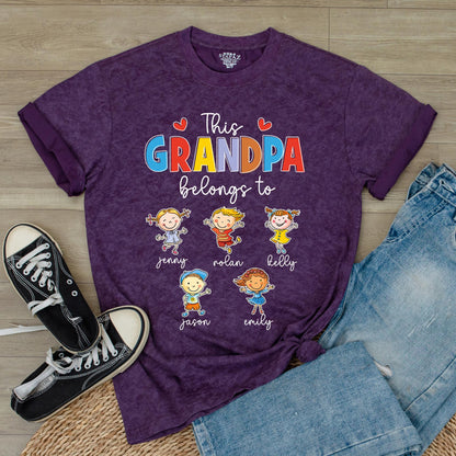 Custom Grandpa Shirt Best Grandpa Ever Belongs To Grandchild Name Tee Father's Day Gift