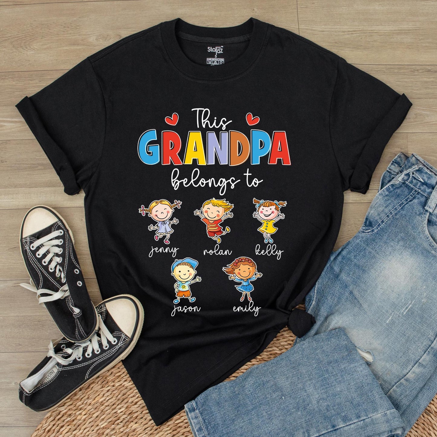 Custom Grandpa Shirt Best Grandpa Ever Belongs To Grandchild Name Tee Father's Day Gift