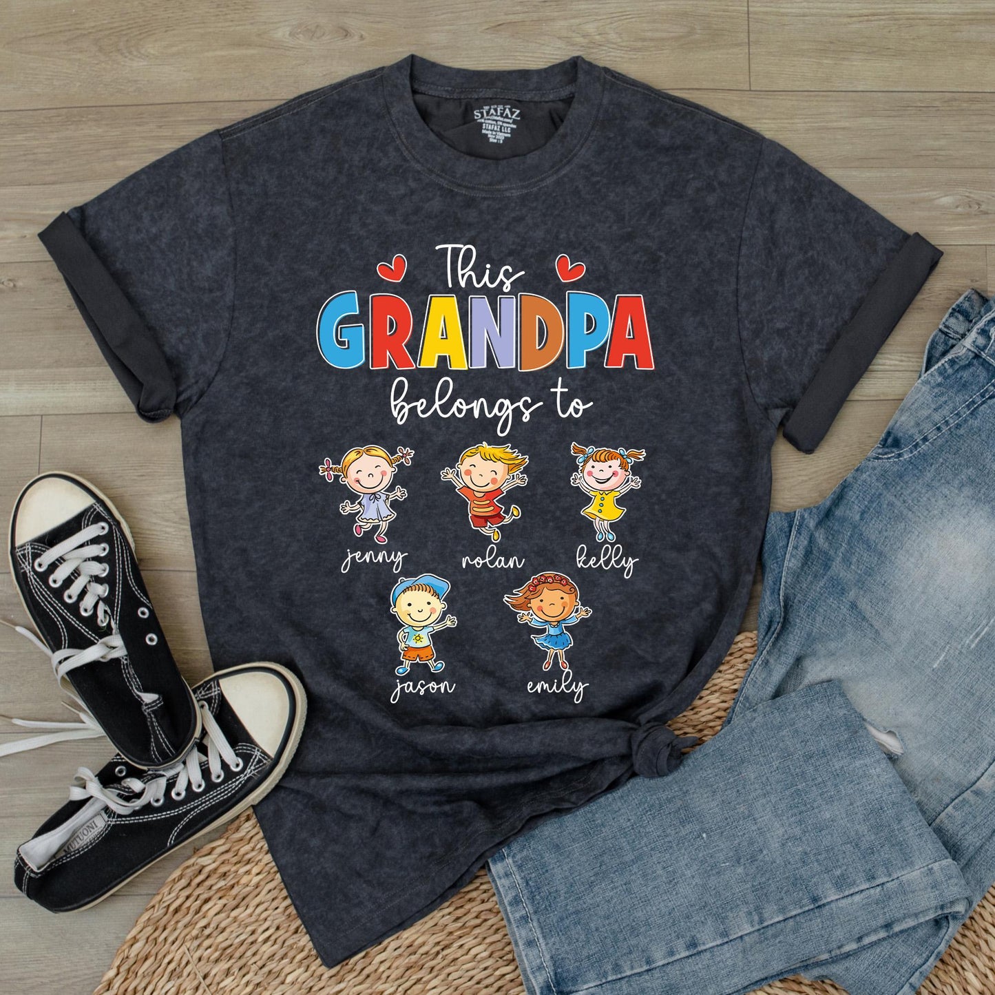 Custom Grandpa Shirt Best Grandpa Ever Belongs To Grandchild Name Tee Father's Day Gift