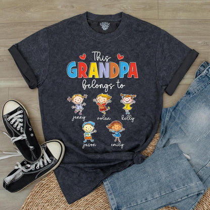 Custom Grandpa Shirt Best Grandpa Ever Belongs To Grandchild Name Tee Father's Day Gift