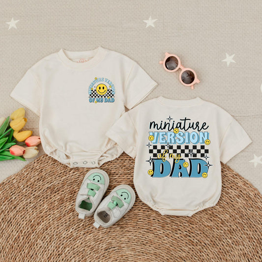 Mini Dad Short Sleeve Bubble Romper – Adorable Baby Romper for Father’s Day – Cute Baby Outfit for Dad’s Little Mini-Me – Perfect for Photoshoots