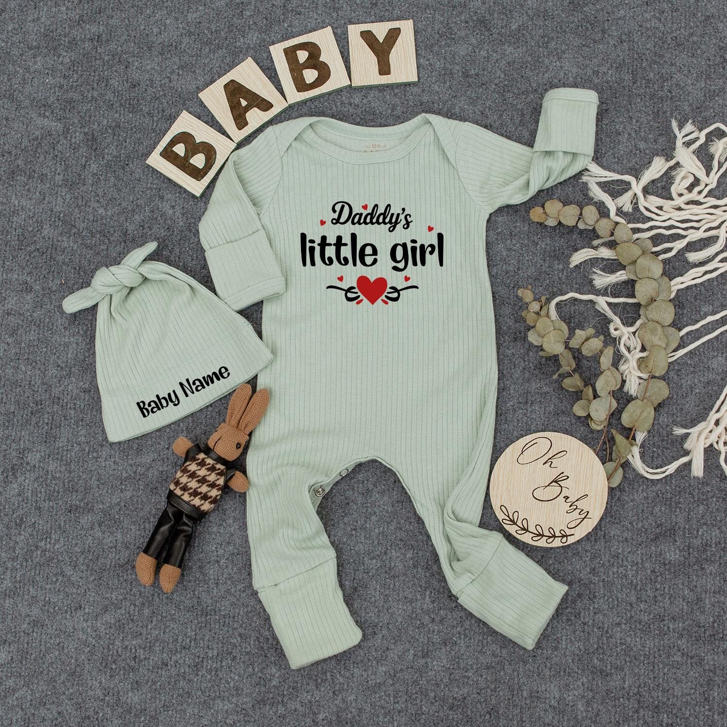 Personalized Daddy's Little Lady Bodysuit Cute Daddys Girl Coming Home Outfit Newborn Baby Clothes Fathers Day Gift Baby Shower