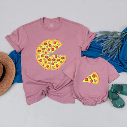 Matching Pizza Slice Dad and Me Shirts - Funny Family Pizza Outfits for Father's Day Gifts, Daddy & Kid T-Shirts