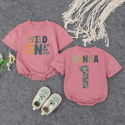 Personalized Wild One Romper, Safari First Birthday Outfit, Custom Name, Baby Girl Clothes, Animal Print, Party Animal, Wild ONE Zebra Romper 1st Bday Gift (138 chars)
