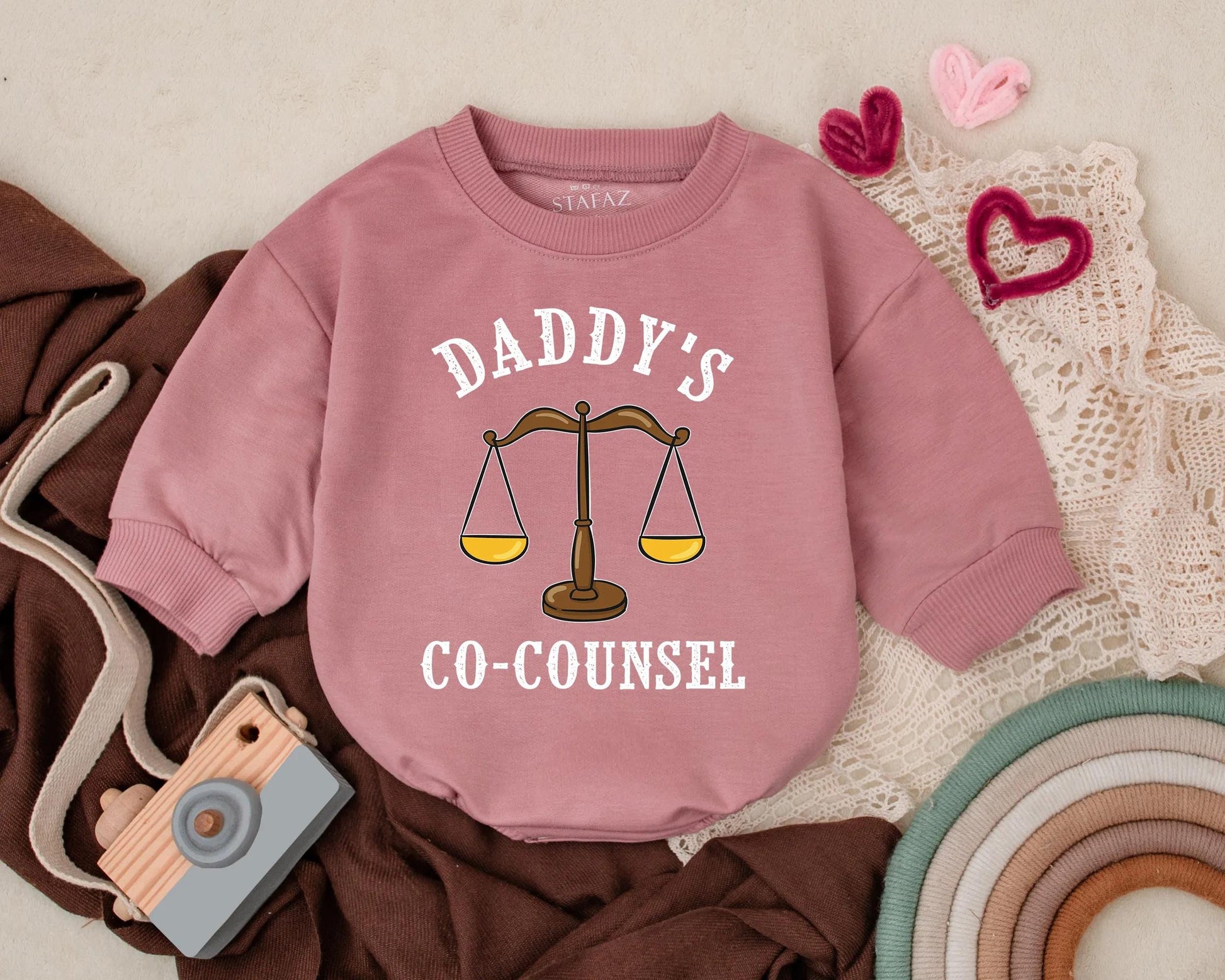 Daddy's Co-Counsel Baby Romper Lawyer Dad Legal Theme Bubble Outfit Cute Gift for New Dads Father's Day Idea