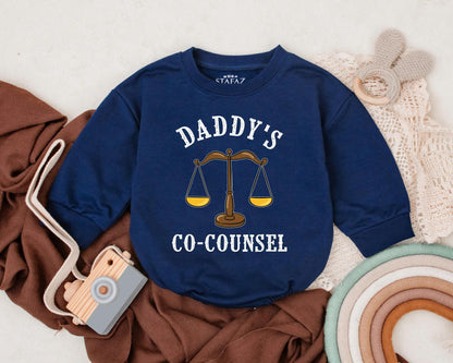 Daddy's Co-Counsel Baby Romper Lawyer Dad Legal Theme Bubble Outfit Cute Gift for New Dads Father's Day Idea