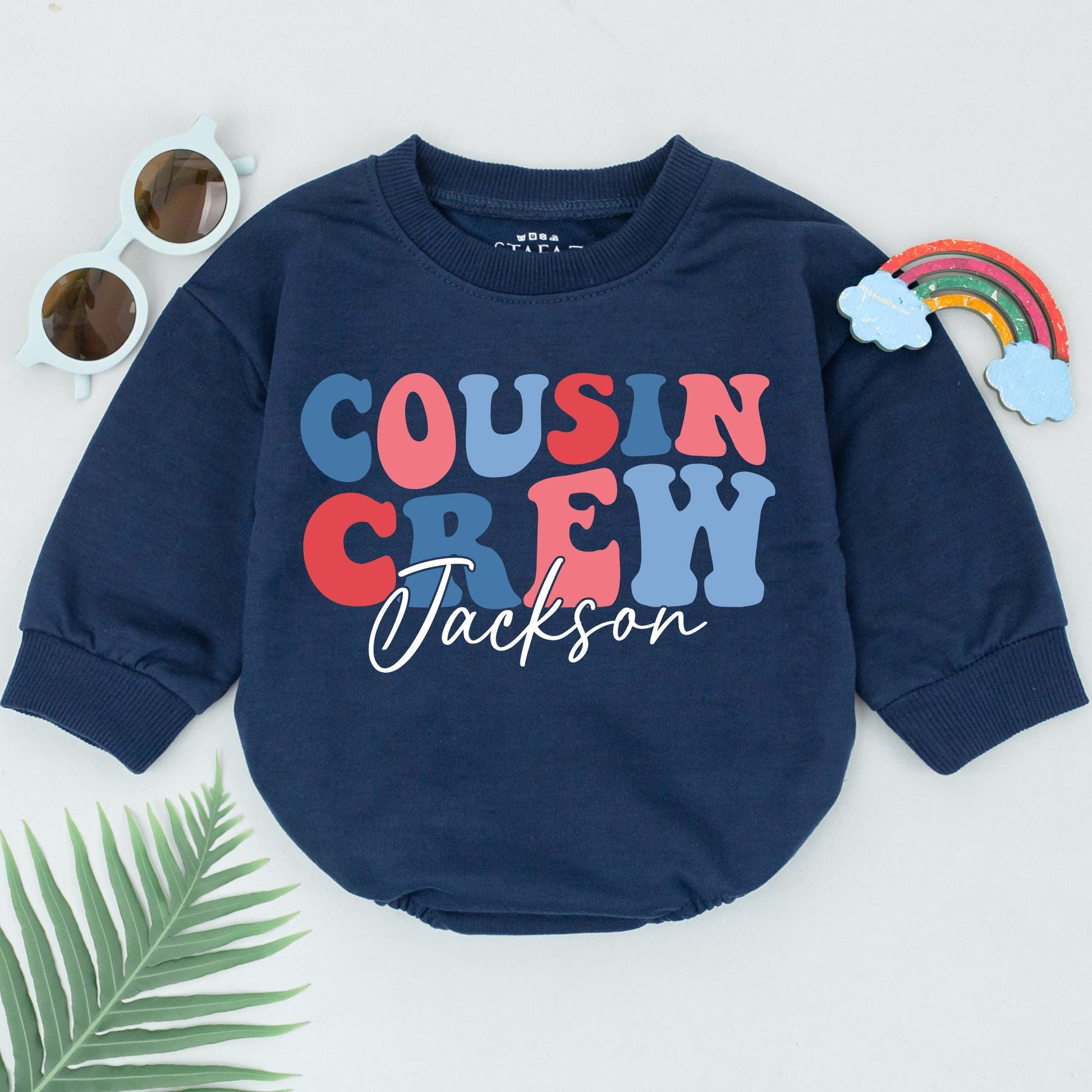 Custom Cousin Crew Romper Personalized Matching Baby Outfit Cute Bodysuit for Boys or Girls Family Reunion Gift