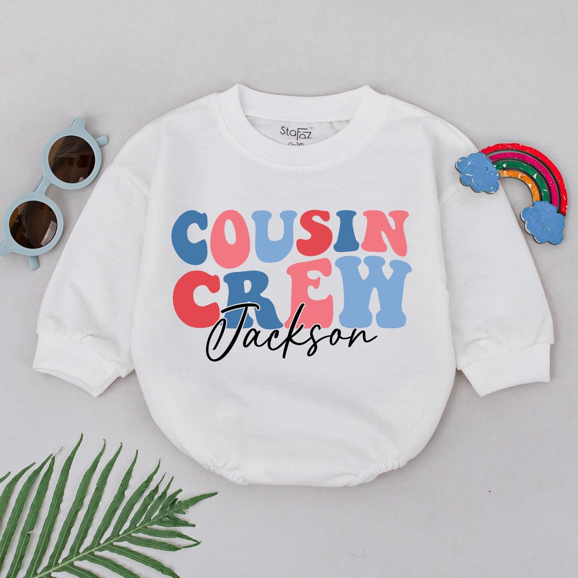 Custom Cousin Crew Romper Personalized Matching Baby Outfit Cute Bodysuit for Boys or Girls Family Reunion Gift