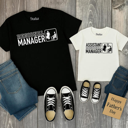 Regional Manager Assistant Regional Manager Matching The Office Father Son Shirt 1st Matching Kids Gift for Dad Father's Day
