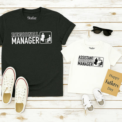 Regional Manager Assistant Regional Manager Matching The Office Father Son Shirt 1st Matching Kids Gift for Dad Father's Day