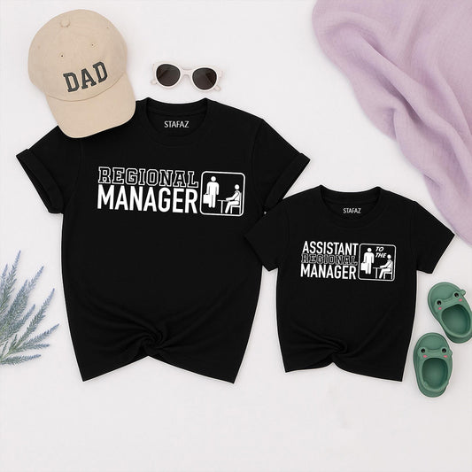 Regional Manager Assistant Regional Manager Matching The Office Father Son Shirt 1st Matching Kids Gift for Dad Father's Day
