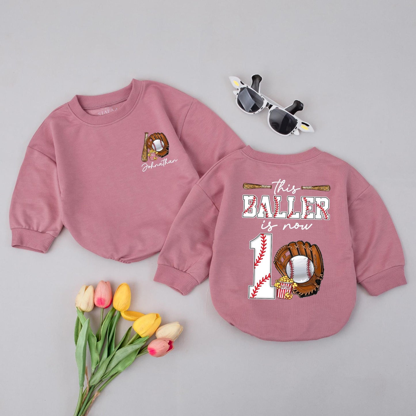Boy's 10th Birthday Baseball Shirt Personalized Sports Party Outfit for Kids Turning Ten Custom Gift