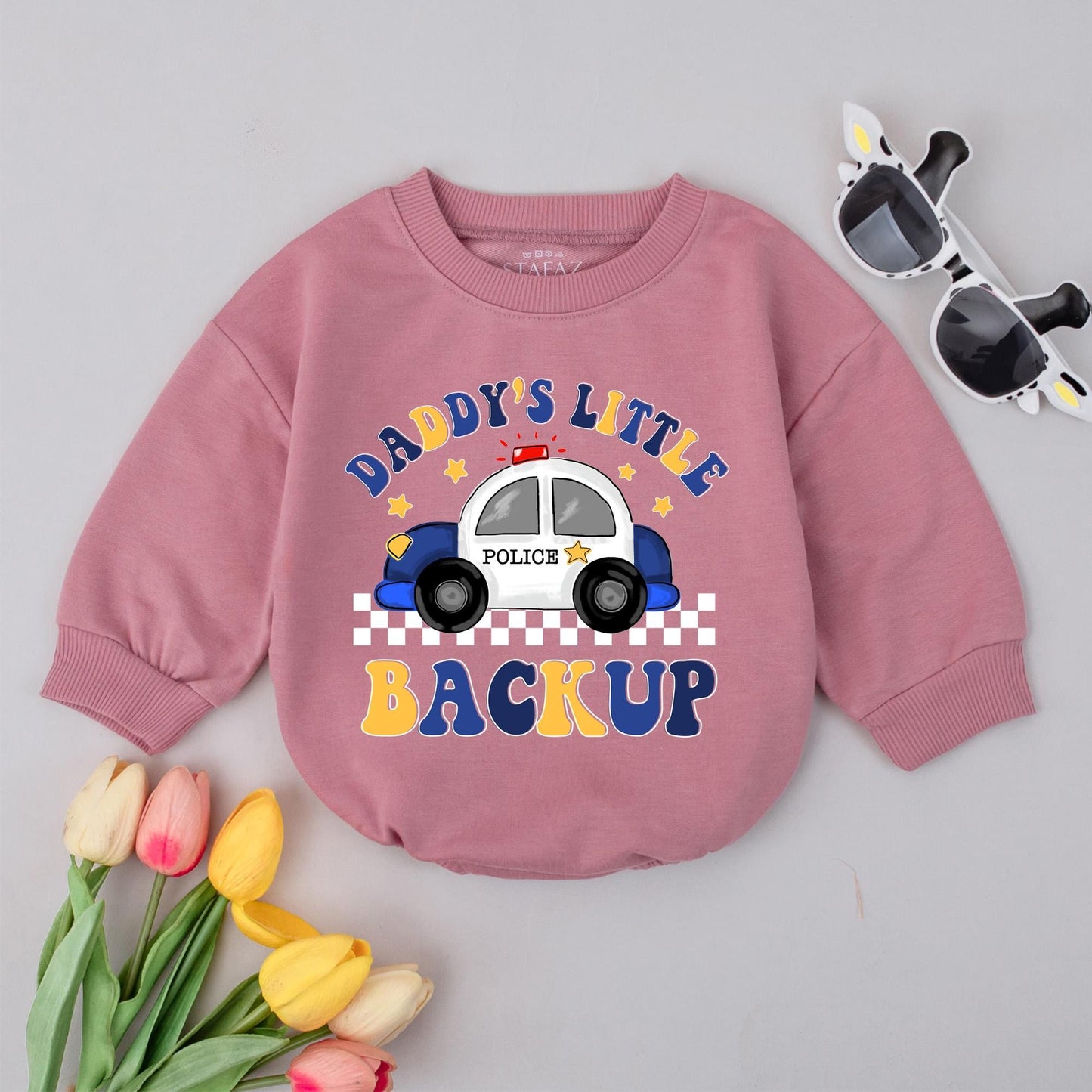 Daddy's Little Backup Police Baby Boy Outfit Law Enforcement Gift Newborn Cop Bodysuit Baby Shower Present Cute