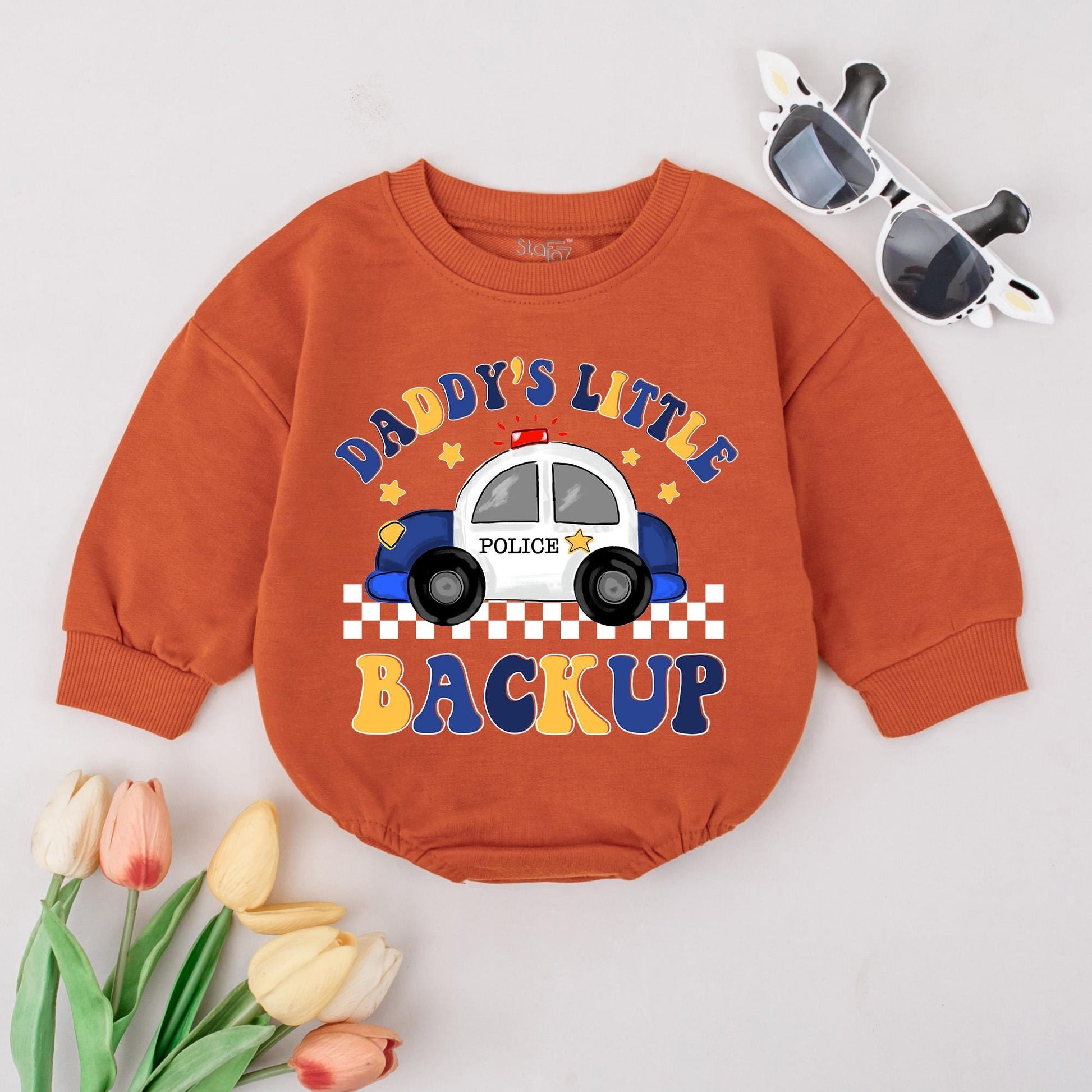 Daddy's Little Backup Police Baby Boy Outfit Law Enforcement Gift Newborn Cop Bodysuit Baby Shower Present Cute