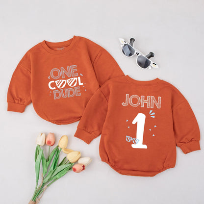 Cool Dude First Birthday Shirt Baby Boy Outfit Personalized 1st Birthday Name Tee Toddler Gift One