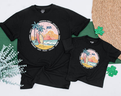 Personalized Matching Family Vacation Shirts for Beach Trip Summer Outfits Soft Cotton Baby Bodysuit Toddler Kid Beach Memories