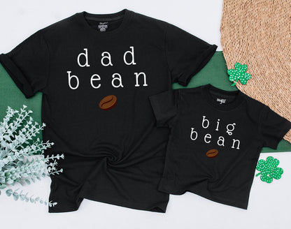 Little Bean Mommy and Me Matching Family Shirts Dad Bean Baby Bodysuit Coffee Lover Family Outfits