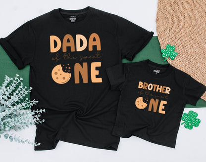 Sweet One Cookie Milk Birthday Shirt Family Matching Outfits Baby Bodysuit Mommy Me Cookie Party Theme