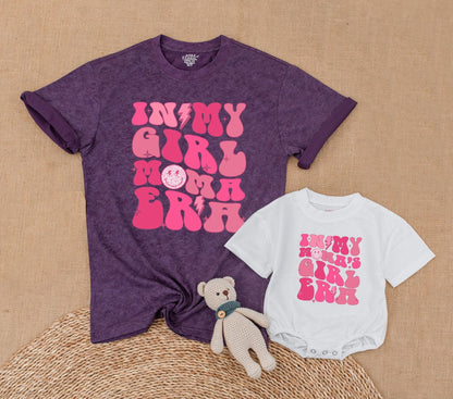 Personalized Mama and Me Matching Mom Daughter Era T-Shirt & Romper Set Cute Baby Girl Toddler Tee Outfit Gift Boho Summer Family