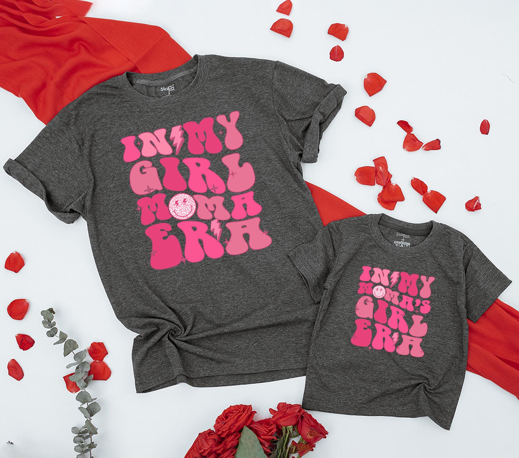 Personalized Mama and Me Matching Mom Daughter Era T-Shirt & Romper Set Cute Baby Girl Toddler Tee Outfit Gift Boho Summer Family