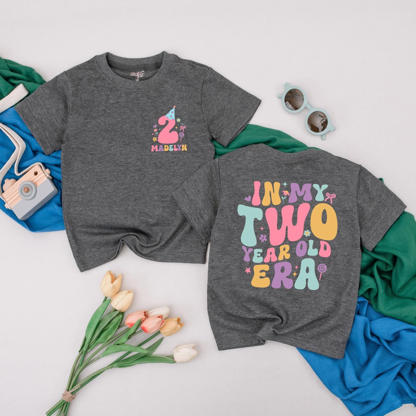 Personalized In My Two Year Old Era Shirt for 2nd Birthday Girl Outfit Toddler Tee Celebration Gift Idea Second Birthday Party Comfortable