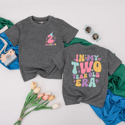 Personalized In My Two Year Old Era Shirt for 2nd Birthday Girl Outfit Toddler Tee Celebration Gift Idea Second Birthday Party Comfortable